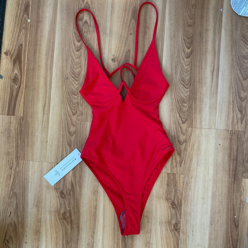 NWT Red White Fox Playa Del Ray Swimsuit size M.